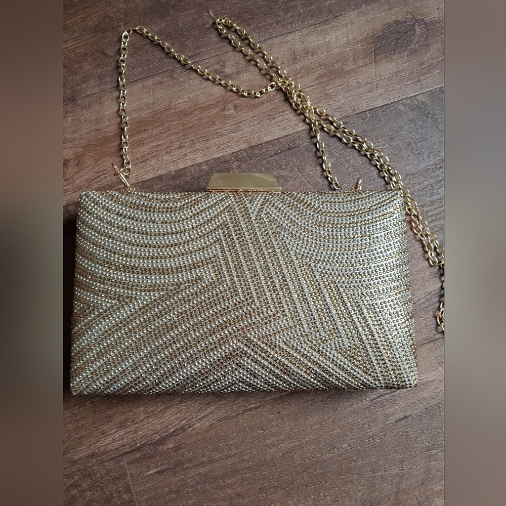 Gold glitzy evening bag